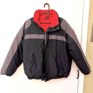 Nautica Vintage Down Puffer Reversible Ski Jacket Parka, Size L